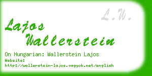 lajos wallerstein business card